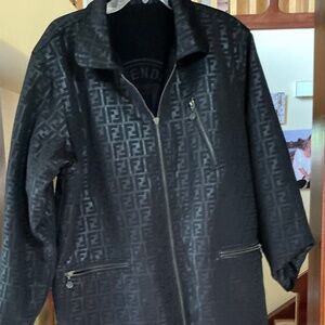 Fendi Reversible Black Zucca Fleece Jacket Unisex